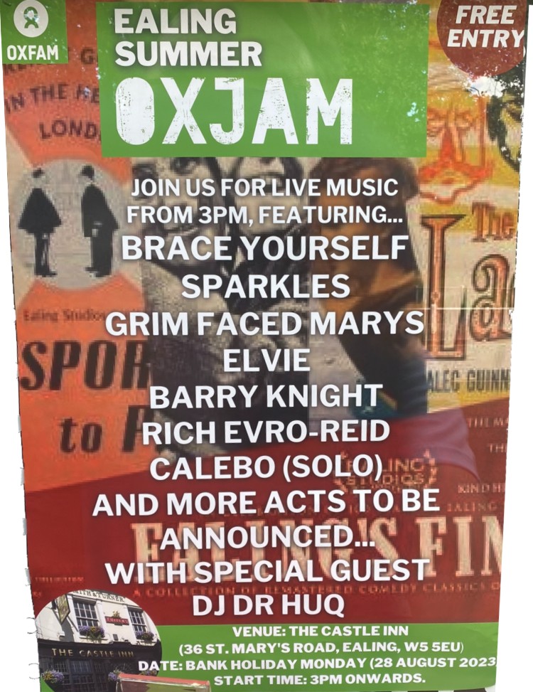brace yourself Oxjam ealing august 2023